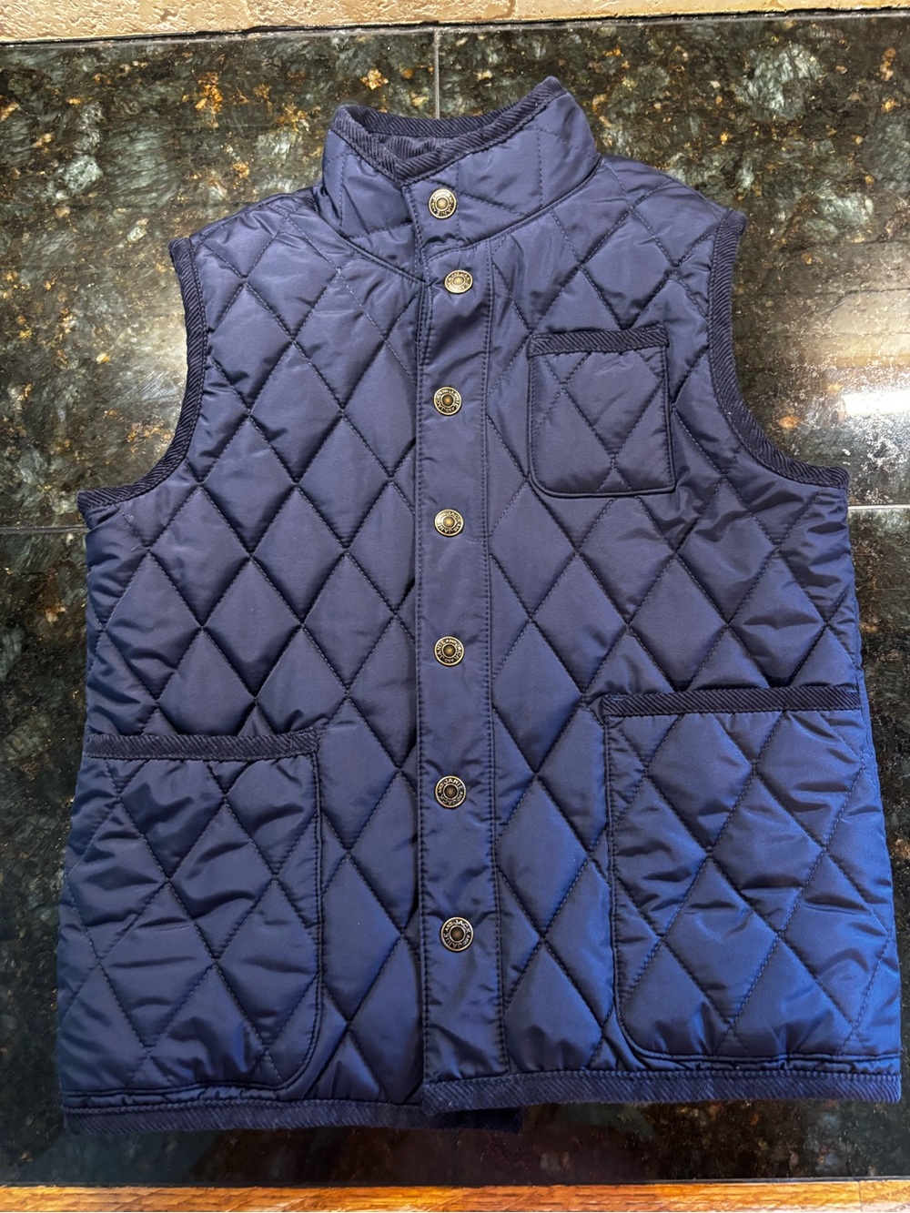 Quilted Navy Button-Front Vest JANIE AND JACK NWOT